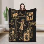 Coraline'i pehme tekk Lastele Flanellist visketekk Diivani Tooli jaoks Soe Pehme Kohandatav DIY Kvaliteetne Voodikate S&uuml;nnip&auml;evakingitus 130x150cm