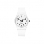 Swatch Originals Kvarts Veekindel Minimalistlik Kell 34 mm Valge sihverplaat Plastikust korpus Silikoonrihm Unisex kellad GW151O White Dial
