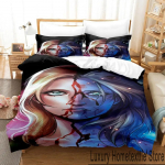 3D prinditud Buffy the Vampire Slayer voodipesukomplekt Poistele T&uuml;drukutele &Uuml;heinimese Queen King Suurused Tekikott Padjap&uuml;&uuml;r Voodi Poistele T&auml;iskasvanud 135x200cm