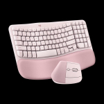 Logitech Wave Combo Juhtmevaba Ergonoomiline Roosa Klaviatuur ja Vertikaalne Hiire Komplekt