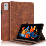 Kaitse&uuml;mbris Lenovo Idea Tab Plus 12.1 jaoks, &Uuml;mbris Tb361fu, Reljeefne Puuleht, PU Nahast Rahakott, Klappkate Xiaoxin Pad 12.1 Tolli Tb365fc jaoks XiaoxinPad 12.1 inch pruun