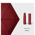 110g Jaapani &Uuml;likerge Vihmavari S&uuml;sinikkiust Kerge ja Kompaktne Kaasaskantav Pliiatsivihmavari 50% Kokkuvolditav Mini Kokkupandav Vihmavari (Wine Red,metal-fiber composite&6K) veinipunane v&auml;rv