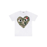 Comme des Gar&ccedil;ons PLAY (NAISTE) COMME des GARCONS PLAY Kamuflaaž Suure Logoga L&uuml;hikeste Varrukate T-s&auml;rk 'Valge' Naiste AZ-T241-051-1 S gray