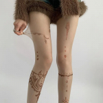 Seksikad Naiste Ingliskeelse Prindiga Sukad Tume Punk Liblikas Nahatooniline T&auml;toveeringuga Kombinesoon P&uuml;ksikud Cosplay Pitsiline Peo Kalasukk P&uuml;ksid One Size
