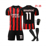 (#11 Ibrahimovic) 25-26 AC Milan kodus&auml;rgid Jalgpallis&auml;rgid lastele ja t&auml;iskasvanutele 16#
