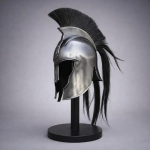 Trooja Achilleuse kiiver musta sulgedega K&auml;sitsi valmistatud Kreeka Korintose kiiver Cosplay LARP S&otilde;dalase soomus Kingitus