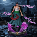 One Piece Roronoa Zoro figuur - P&otilde;rgu Kuninga stiil lilla energiaefektidega roheline
