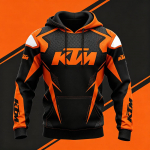 KTM v&otilde;idus&otilde;idustiilis kapuutsiga pusa Meestele Naistele Mootorratta Streetwear &Uuml;legabariidiline Must Oranž Graafiline Pullover Hoodie XS