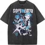 Jaapani Anime Soul Eater Black Star Tr&uuml;kiga T-s&auml;rk Meestele Pestud T-s&auml;rgid Vabaaja L&otilde;tv T-s&auml;rk Harajuku Meeste Manga Retro T-s&auml;rk S
