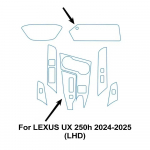Eelnevalt l&otilde;igatud l&auml;bipaistev TPU kile LEXUS UX 250h 300 2025 2025 2025 2025 Sisek&auml;igukangi paneeli, GPS-keskkonsooli PPF-kaitseks