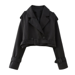 Vintage v&ouml;&ouml;ga Cropped Trench Jakk Naistele Pikkade varrukatega Rev&auml;&auml;riga Moodne Mantel S&uuml;gis Talv Kahe n&ouml;&ouml;pidega Pealsed Naiste Streetwear S