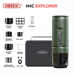 HiBREW H4C 20-baarine kaasaskantav telkimiskohvimasin, 3 veekoguse seadistust, 120W v&otilde;imsus ja eraldi nupud kuuma ja k&uuml;lma ekstraheerimise jaoks. Green Classic Style roheline