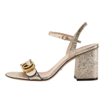 GUCCI metalliklaminaadiga nahast keskmise kontsaga sandaal 453379 DKT00 7100 35.5 beige