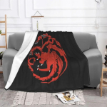 House Of The Dragon Tekk Samettekstiilist Dekoratiivne Kaasaskantav &Uuml;lipehme Visketekk Kodu ja Kontori jaoks Luksuslik &Otilde;huke Tekk Size: 150*200cm, Weight: 280 GSM black