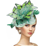 Zinniday Liblika Organza Fascinatorid M&uuml;tsid - Monarhliblika Teepeo M&uuml;ts Juuksenega, 2025 Derby Peakatted lilla
