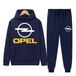 Meeste Naiste 2tk Komplektid Fliisist Dressipluusid Kapuutsiga P&uuml;ksid OPEL Auto Meeste Spordir&otilde;ivad Treening&uuml;likonnad Unisex Komplekt Mees L tumesinine v&auml;rv