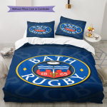 Bath Rugby Mustriga Voodipesukomplekt Tekikate Padjap&uuml;&uuml;r Kodukaunistus Kingitus (1 * tekikott + 2 * padjap&uuml;&uuml;ri, ilma s&uuml;damikuta) 140x200cm