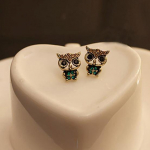 Lady Fashion Owl Rhinestone Golden Armsad Vintage Ear Stud k&otilde;rvar&otilde;ngad
