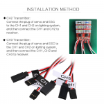 12 komplekti LED-valgustuse komplekt Smart Brake Simulation Flash Light RC