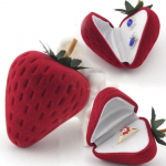 Stud Storage ripats kinke&uuml;mbris Ring Box Maasika flokeerimise ehted punane