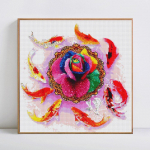 5D DIY T&auml;is&uuml;mmargused lilledega teemantmaalid Tikandite m&uuml;&uuml;k Teemantmosaiik kivist pilt 30x30