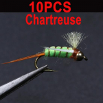 10 tk. nr 12 messingist helmepea Nymph Psycho Prince Nymph Crazy Purple & Chartreuse Prints Forellip&uuml;&uuml;gi k&auml;rbsed