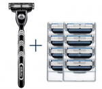 Ehtne Gillette Mach 3 sirge habemenuga habemenuga 1 hoidik 1 teraga + 8 vahetatavat tera