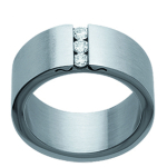 Bague Homme 'L&eacute;gendes' blanc argent&eacute; - 8 mm 52 h&otilde;be