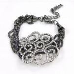 NOA [G8269] - Bracelet Cr&eacute;ateur 'Sissi' blanc gris hall