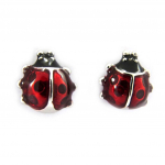 Les Tr&eacute;sors De Lily [G9025] - BO Argent 'Coccinelle' Rouge Noir punane