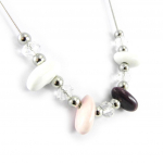 Les Tr&eacute;sors De Lily [H3028] - Collier 'Min&eacute;ralia' rose violet Heleroosa