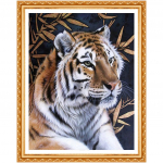T&auml;is&uuml;mmargune teemant 5D DIY teemantmaal  tiiger  Tikand Ristpistes Rhinestone Maaling Dekoor 20X30CM