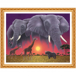 3D isetegemise teemantmaali ristpistes komplekt t&auml;is&uuml;mmarguse teemanttikandiga kaelkirjak elevant 3D teemant 20X30CM