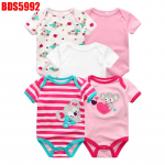 Vasts&uuml;ndinud poisi t&uuml;druku riided Kiddiezoom puuvillane O-kaelusega l&uuml;hikeste varrukatega beebide bodid ja kombinesoonid riided 3M