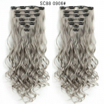 22'' s&uuml;nteetilised Long Body Wave juuksepikendused 7 tk/komplekt 16 Clips In Juuksepikendused Klambrid k&otilde;rge temperatuuriga kiust