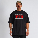 Muscleguys Oversized Meeste T-s&auml;rgid Langetatud &otilde;lgade L&uuml;hikeste Varrukatega Topid Suvine Uus Korea stiilis avar T-s&auml;rk Meeste Meeste Puuvillane T-s&auml;rk M must