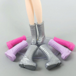 5 paari/partii Segav&auml;rvilised nukujalatsid Moodsad nukujalatsid Barbie-nuku saapad K&otilde;rged papud Kingad 1/6 nukutarvikud isetegemise m&auml;nguasi mitmev&auml;rviline