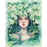 5D DIY Teemantmaal Fantaasia T&uuml;druk t&auml;ispuur, ruudukujuline &uuml;mmargune kivikivikomplekt Teemanttikandid Rohelised p&auml;kapikud kodukaunistus Full Round 20X30CM