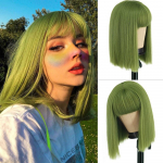 LISI HAIRGreen l&uuml;hike Bob parukas tukkidega Cosplay naistele Kuumakindlad s&uuml;nteetilised parukad Igap&auml;evane KASUTAMINE Lolita Soengud Must Roosa Vein Punane 12inches