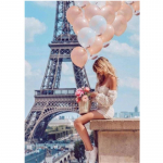 HUACAN Teemantkividest maalid Eiffeli torni maastik Teemantmosaiik &Otilde;hupall Tikand T&uuml;druk N&auml;put&ouml;&ouml; Kunst Kodukaunistus Full Square 20*30 cm