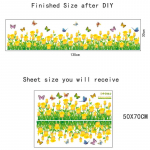 Nurga alusplaadi katte seinakleebised Kleebised V&auml;rsked lilled Liblikad Kodukaunistused DIY vin&uuml;&uuml;lseinapildid aknaklaasist magamistoas vannitoas