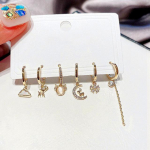 ANENJERY tsirkoon Kuu p&otilde;dra lumehelbe tutt, 6-osaline k&otilde;rvar&otilde;ngakomplekt naistele, kaunid k&otilde;rvar&otilde;ngad kuldne