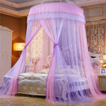 Elegantne Baldahhiin Mosquito Net Rippvoodikardin Kr&uuml;pteeritud Putukav&otilde;rgud Pitsiline Printsessi Voodiv&otilde;rgud Euroopa stiilis Romantiline Baby Baldahhiin Suvine Voodikate 1.2m (4 feet) bed roosa/lilla