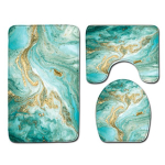 3 tk vannimati komplekt Vannitoa vaipvaip WC-matt libisemisvastane imav marmorist kaunistus ukse jalapadi m&auml;luvahust marmorist tualettruumi kolmeosaline komplekt 3PCS 50X80cm