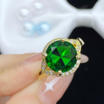 Bella Box roheline &uuml;mmarguse kujuga uhke isikup&auml;rastatud lihtne s&otilde;rmus naistele v&otilde;luv pulmakihlus peen ehe uus trendikas Adjustable Opening roheline