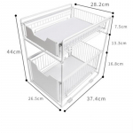 K&ouml;&ouml;givalamu all oleva riiuli sahtli t&uuml;&uuml;pi saab l&uuml;kata ja t&otilde;mmata kapi alla teleskoopse topeltriiuli L valge