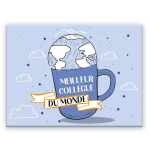 Les Tr&eacute;sors De Lily [A3638] - keraamiline magnet  Maailma parim kolleeg  sinine - 8x6 cm mitmev&auml;rviline