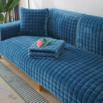 Talvine paksendatud flanellist diivanipadi libisemiskindel lihtne moodne kangas diivanir&auml;tikute kate 90*210cm sinine