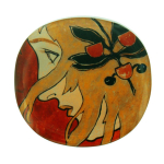 Les Tr&eacute;sors De Lily [R4275] - K&auml;sitsi valmistatud pross 'Mistinguette' punane pruun - 55x52 mm punane