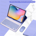 Samsung Galaxy Tab A8 10.5 S6 Lite 10.4 S7 S8 11 &uuml;mbrisele Bluetoothi ​​klaviatuuri ja pliiatsipesaga hiirega English A7 10.4in helelilla v&auml;rv
